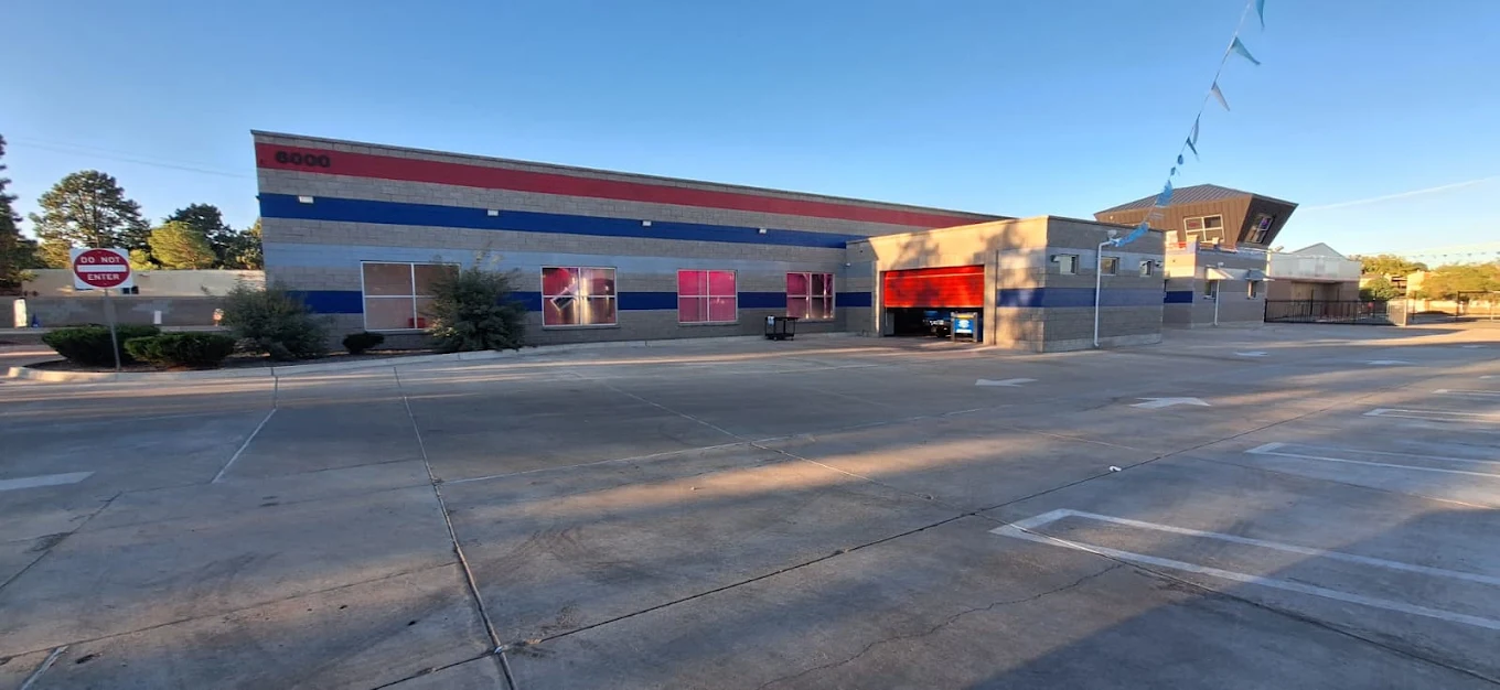 The Diamond Express Auto Wash car wash tunnel and vacuum bays at 6000 Gibson Blvd SE in Albuquerque, NM